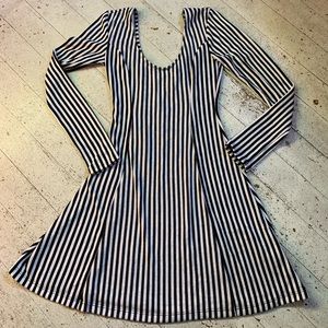 Black and white striped dress